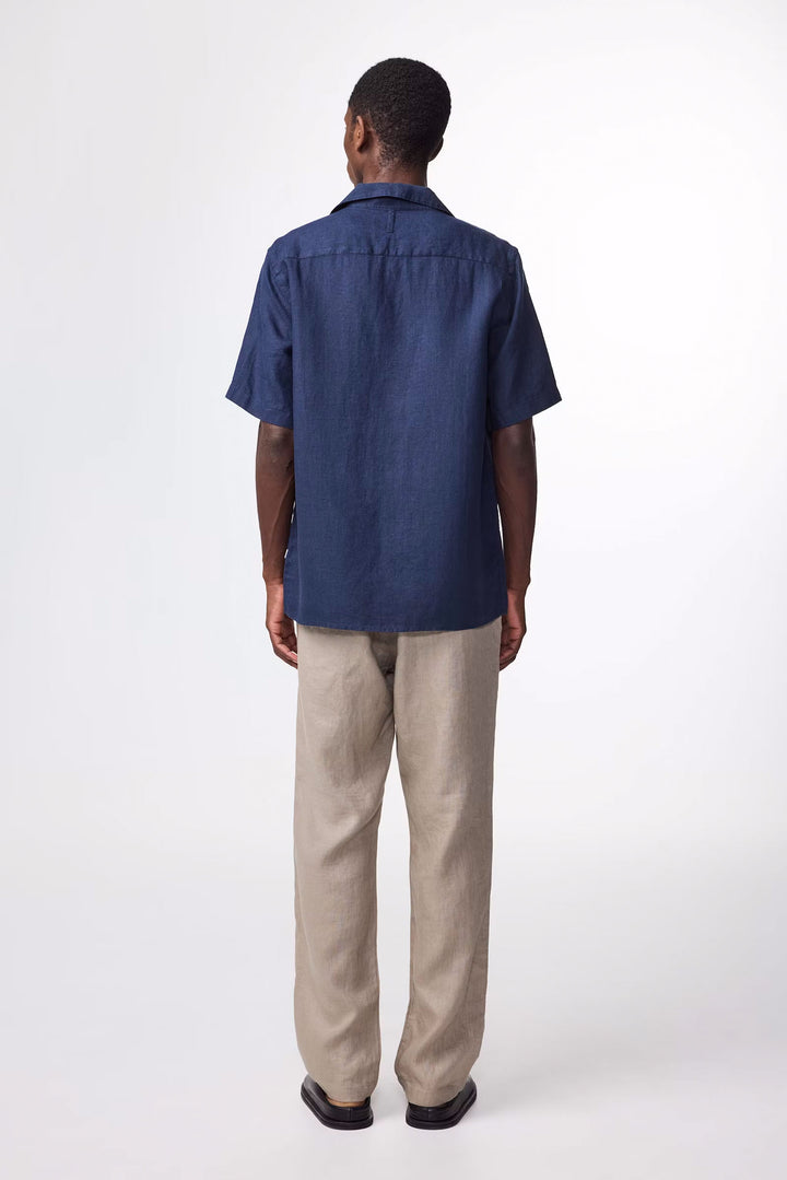Julio Open Collar Linen Shirt