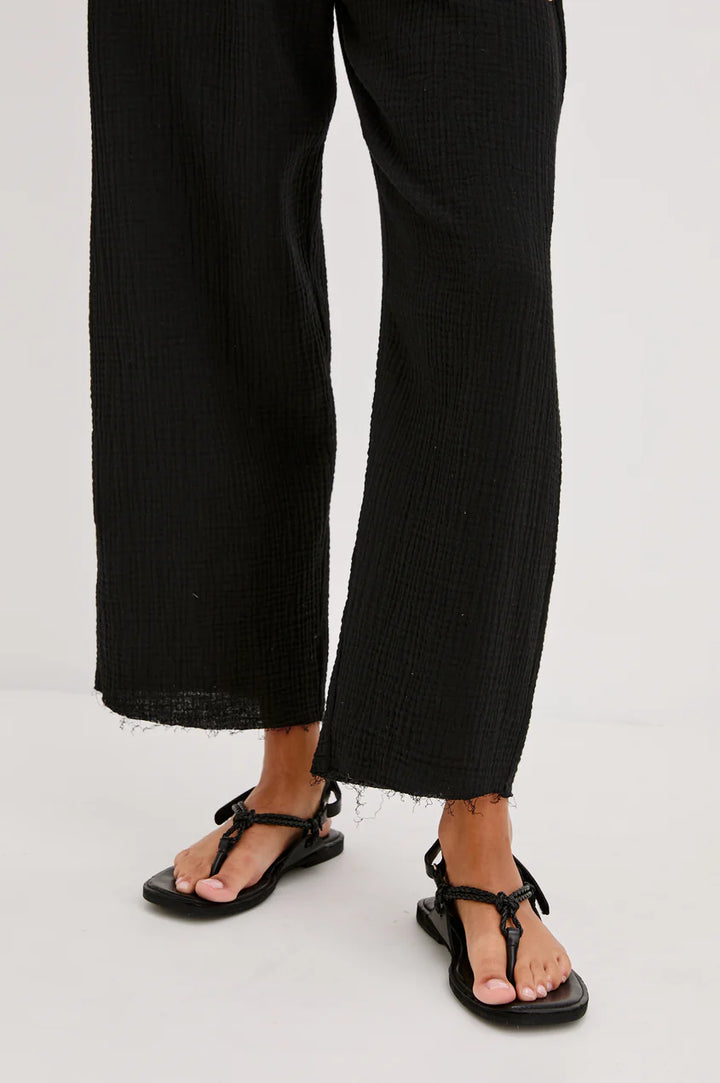 Leon Crop Pant in Black Gauze