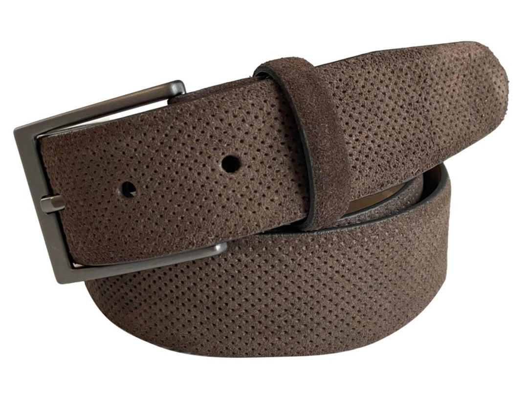Prague Sueded Perforated Leather Belt