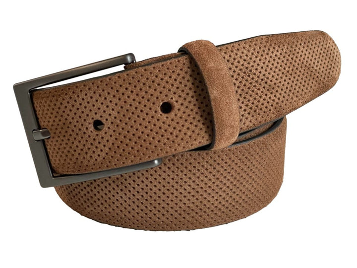 Prague Sueded Perforated Leather Belt