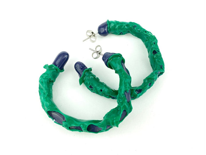 Green Straw Hoops