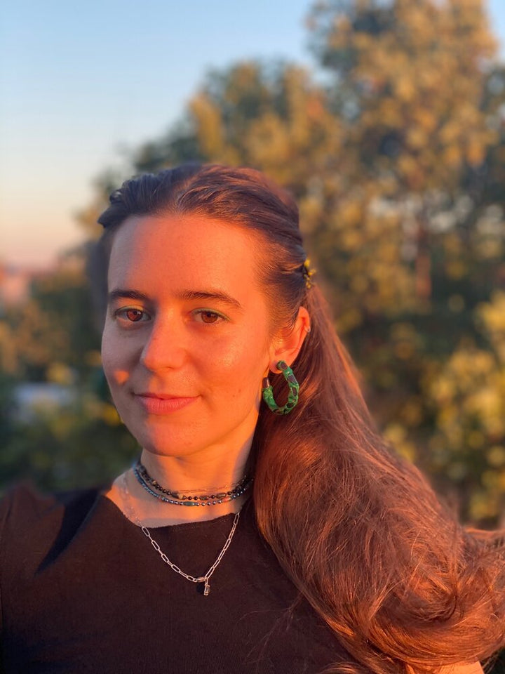 Green Straw Hoops