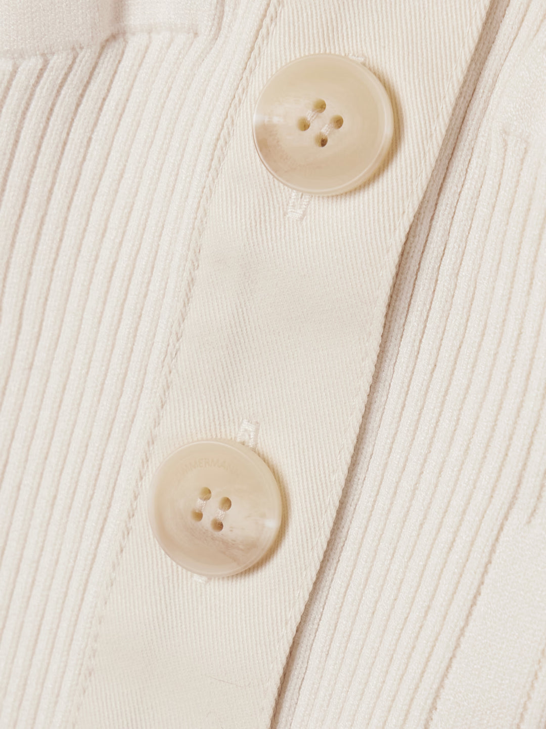 Off-the-shoulder cotton-trimmed ribbed-knit cardigan