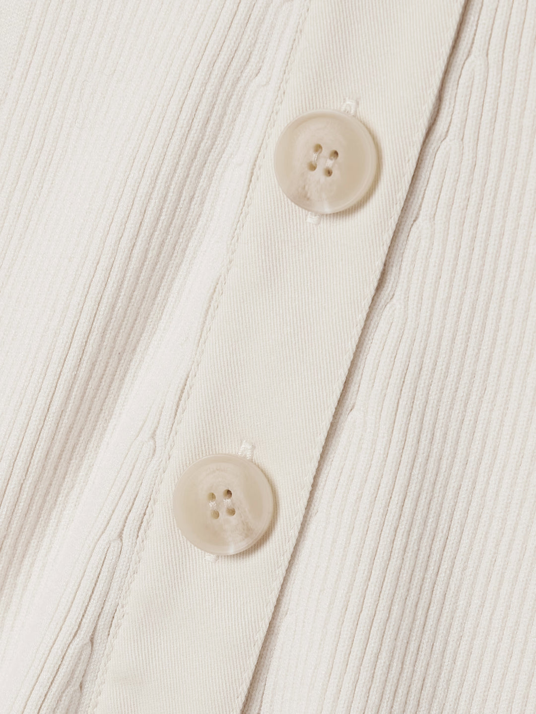 Cotton-trimmed ribbed-knit midi skirt