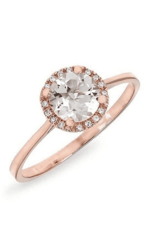 14kt Rose Gold and Topaz Solitaire Ring