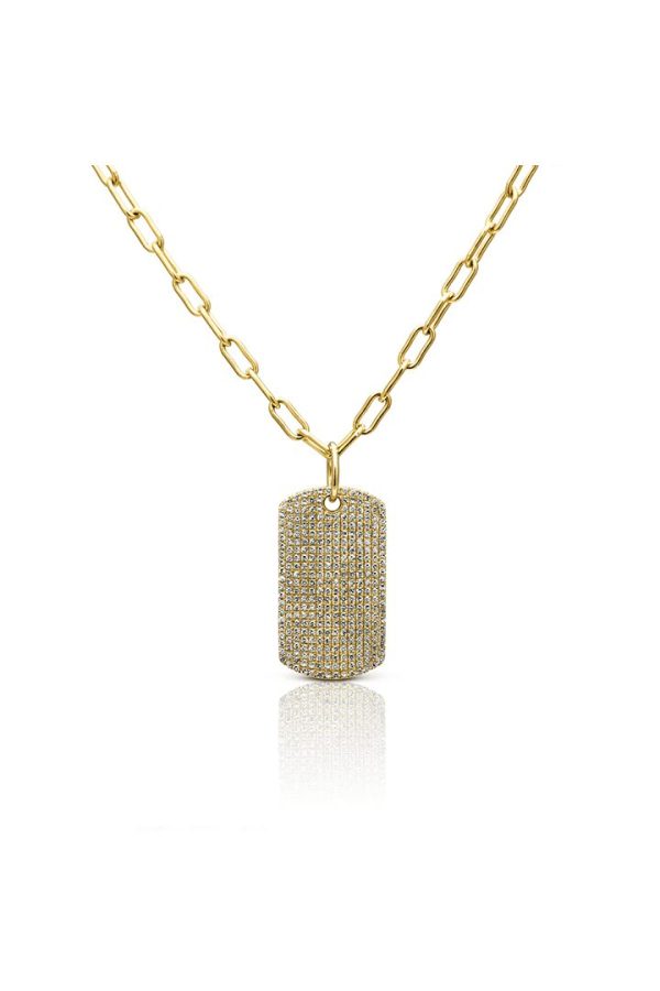 14kt Diamond Luxe Dog Tag Charm