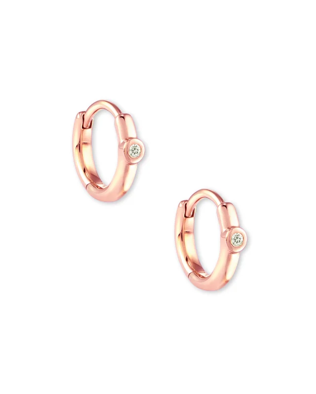 A pair of rose gold earrings