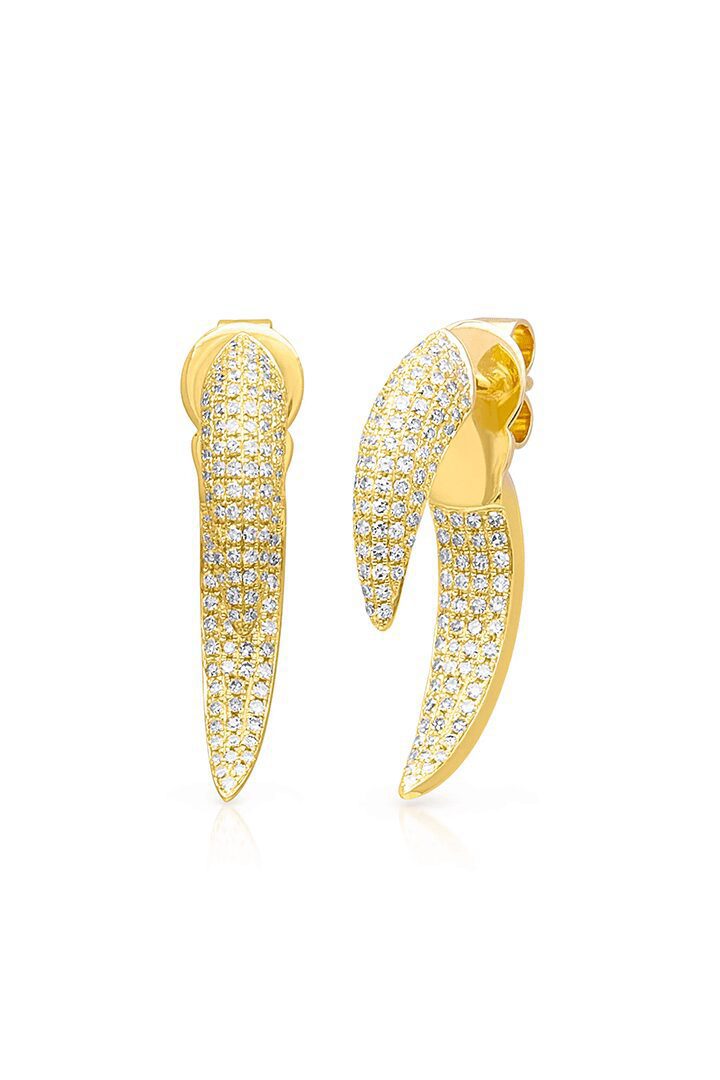 Anne Sisteron 14kt Diamond Sabre Earrings