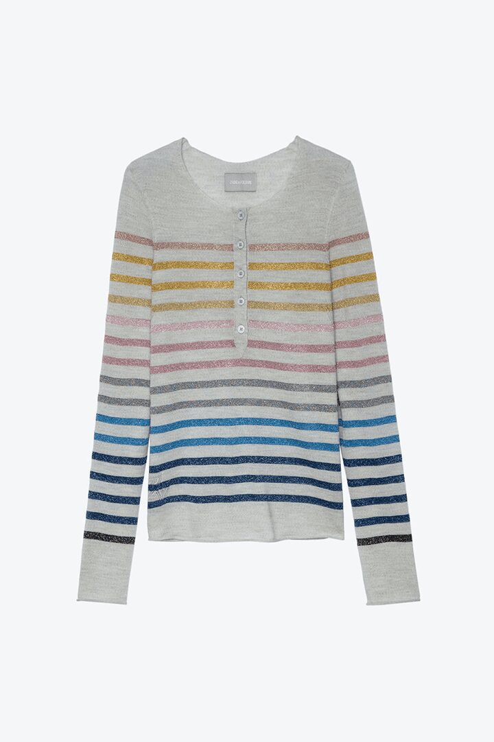 Zadig and Voltaire Hila Striped Lurex Sweater