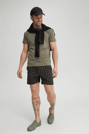 Black Martini Shorts for Men Casual