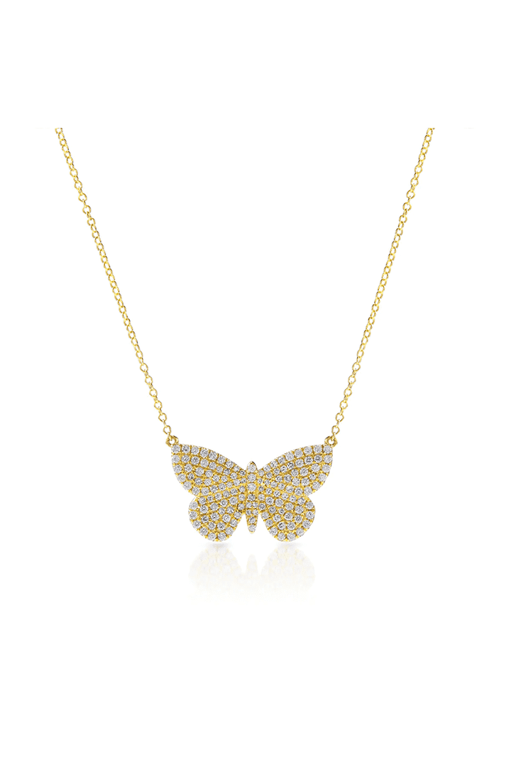 Anne Sisteron 14kt Diamond Butterfly Necklace