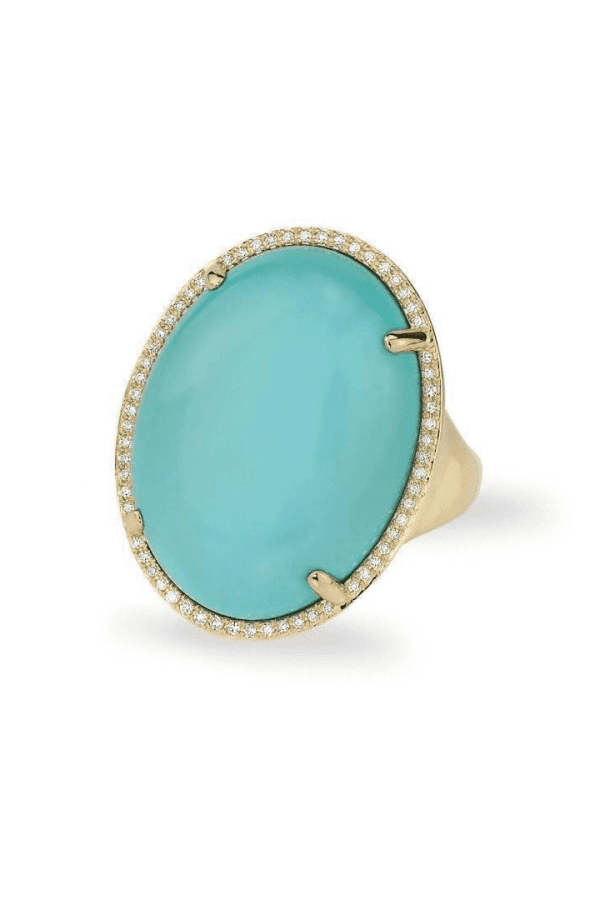 14kt Turquoise Oval Cocktail Ring