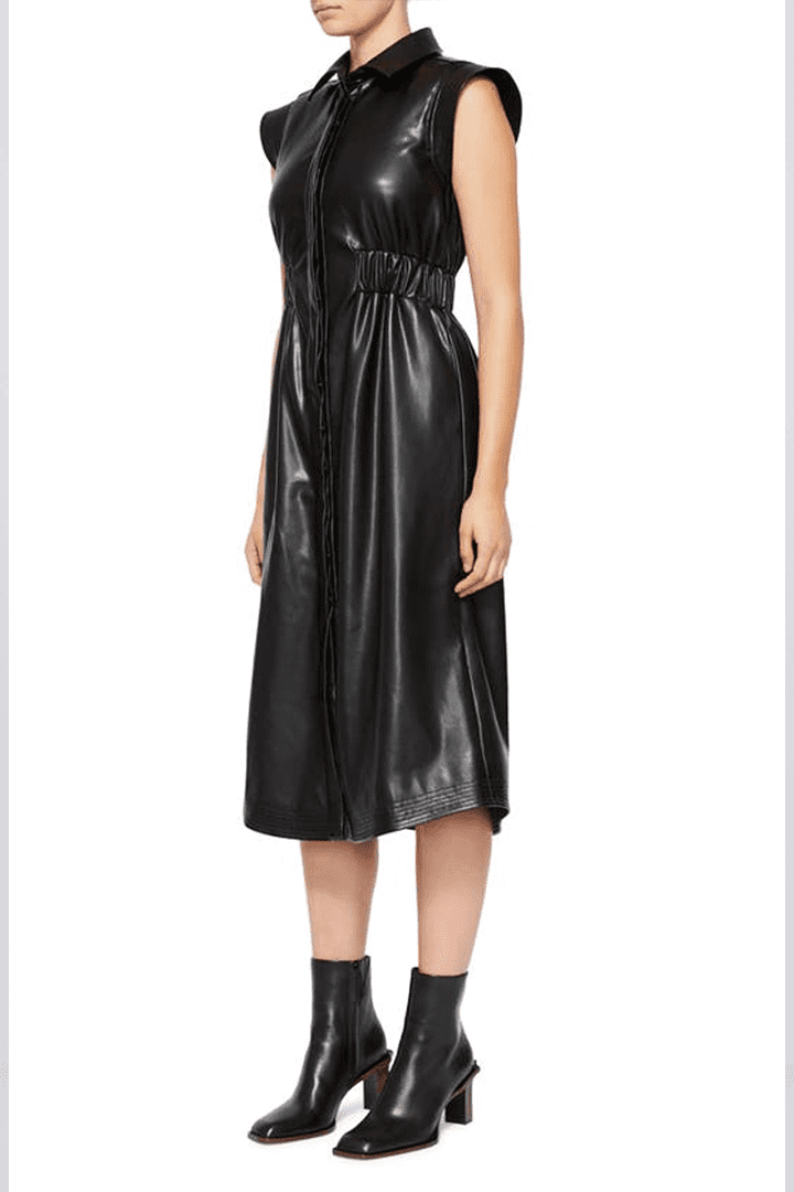 Jonathan SimkhaiNima Vegan Leather Midi Dress - M by Maggie