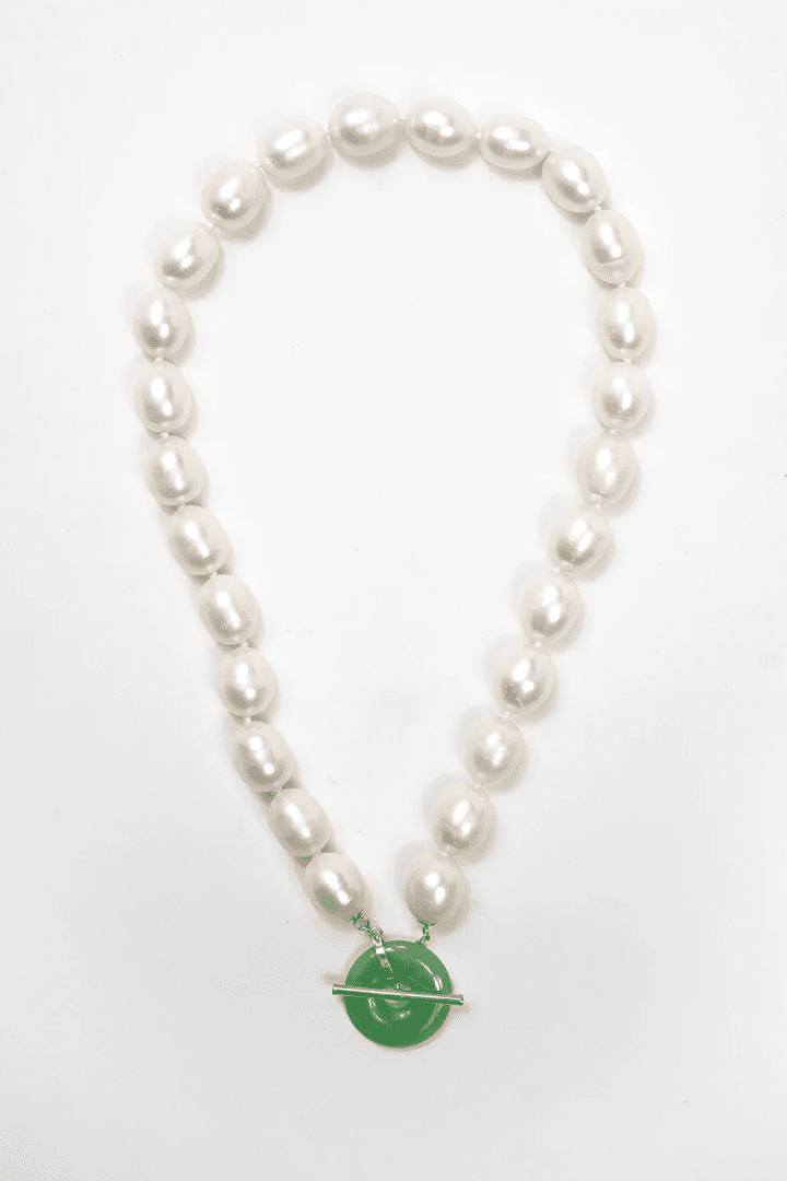 Buy Pearlz Gallery Taiwan Shell Pearl White Jade Green Orange Blue Long  Necklace For Girls & Women at Amazon.in