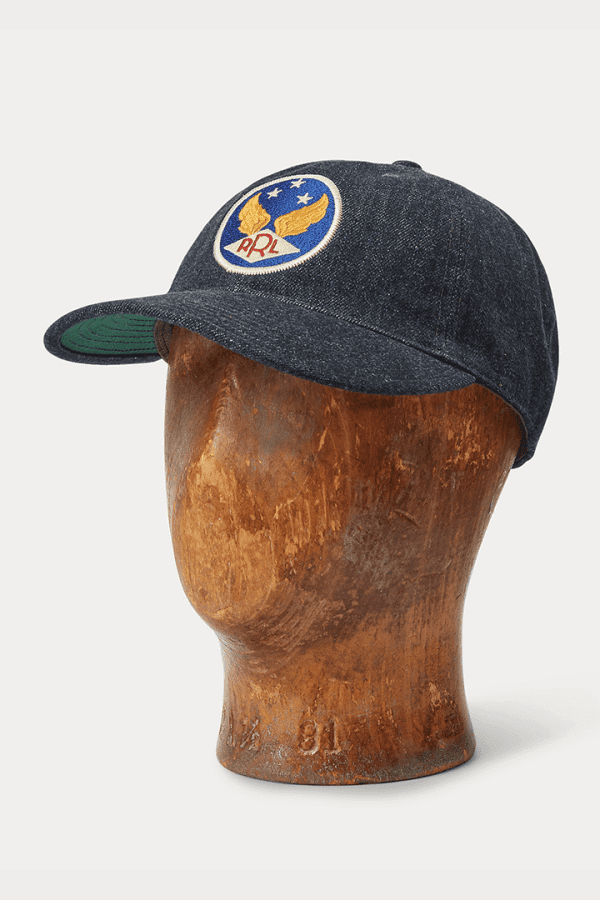 Winged-Logo Denim Ball Cap