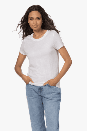 Pima Cotton Round Neck T-shirt in White