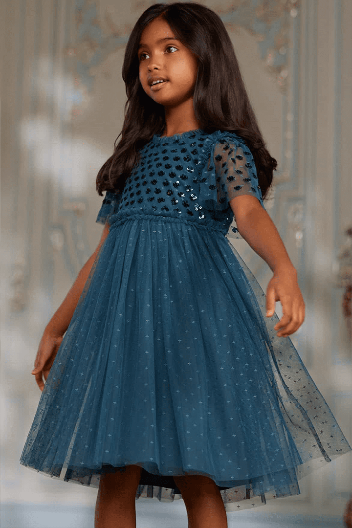 The Thea Bodice Kids Dress in Teal or Peony