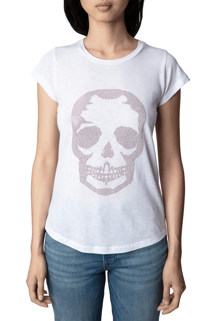 Zadig VoltaireEmbellished Skull Skinny T Shirt M by Maggie