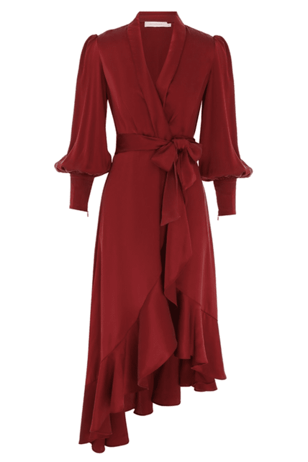 Silk Wrap Midi Dress