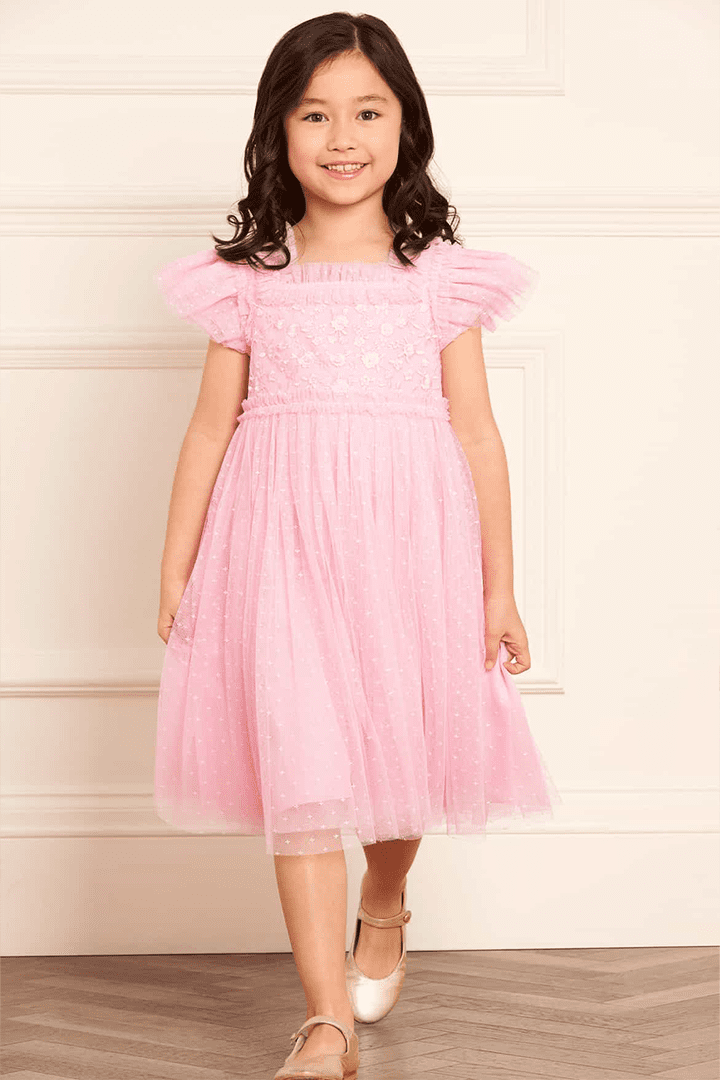 The Midsummer Lace Bodice Kids Dress in Blossom Pink