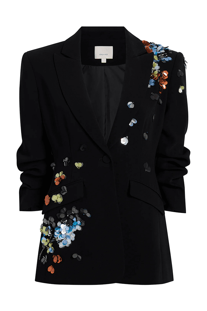 Sequin Flower Srunched Cheyenne blazer