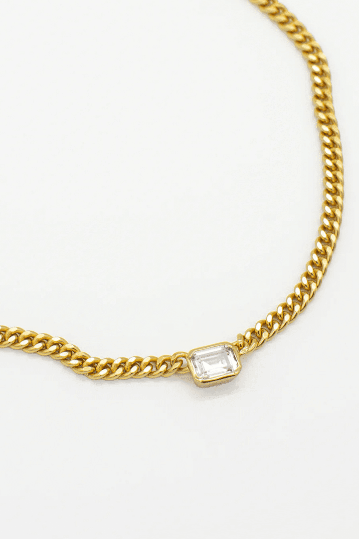 Manhattan Chain Choker w CZ