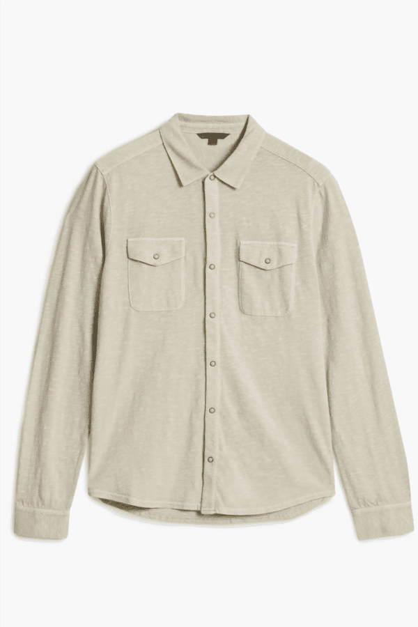 Avron Slub Organic Cotton Knit Snap-Up Western Shirt